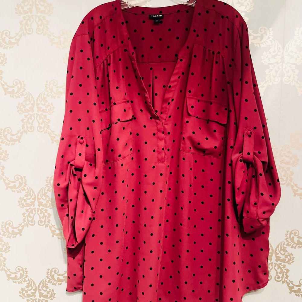 Torrid Polka Dot Harper Blouse